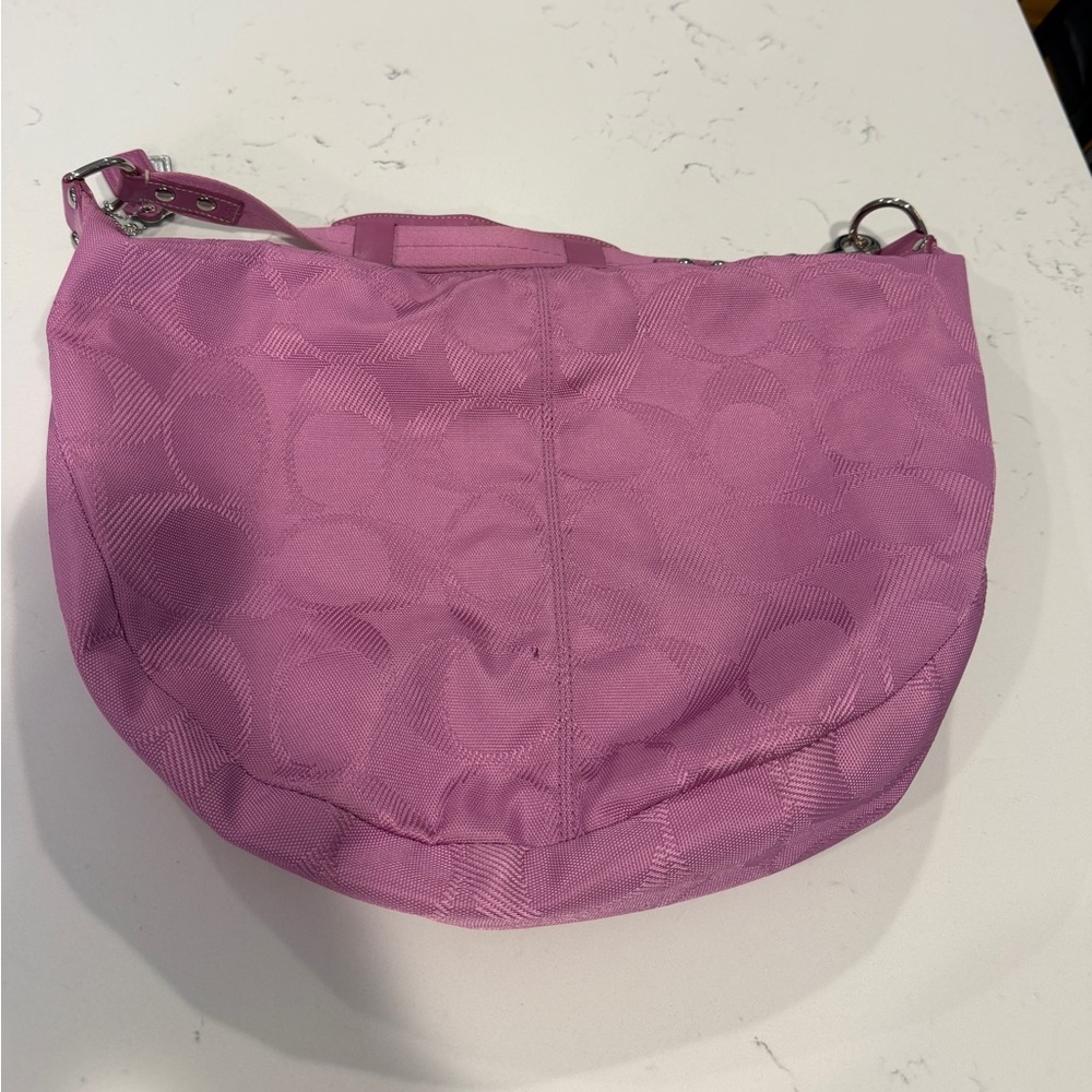 Coach Pink Signature Hobo Bag - Picture 5 of 16